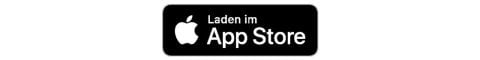 Schwarze rechteckige Schaltfläche mit weißem Apple-Logo und dem Text „Laden im App Store“, der eine Download-Option für den Apple App Store auf Deutsch anzeigt.