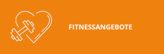 Orangefarbenes Banner mit einem weißen Umriss eines Herzens und einer Hantel auf der linken Seite und dem Wort "FITNESSANGEBOTE" in fetten weißen Buchstaben auf der rechten Seite.